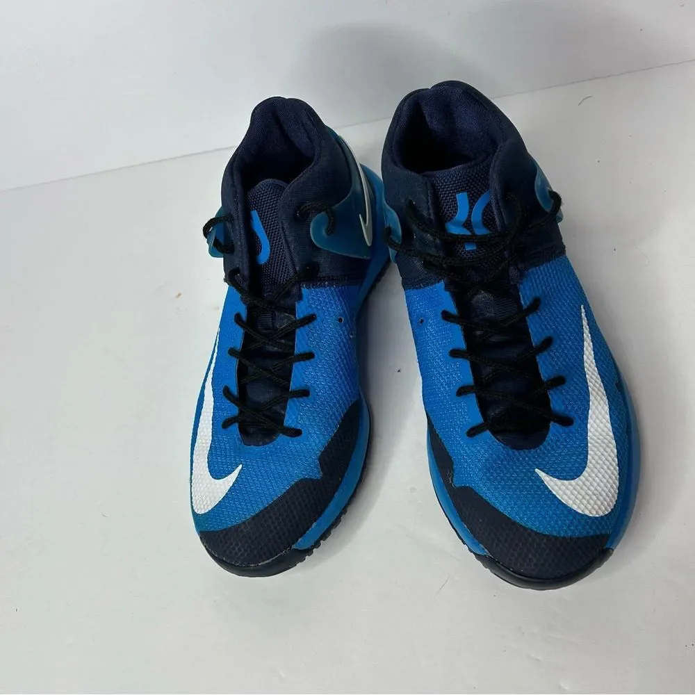 Nike Blue and White Sneakers High-Top Design 4.5Y